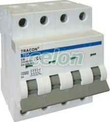 Tracon Electric Siguranţă automată, 4 poli, curba caracteristică B 6A, B, 4P, 10kA (4B-6)