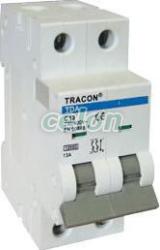 Tracon Electric Siguranţă automată, 2 poli, curba caracteristică C 16A, C, 2P, 10kA (2C-16)