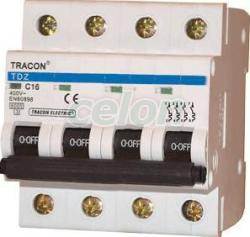 TRACON Siguranţă automată, 4 poli, curba caracteristică D 20A, 6kA (4D-20)