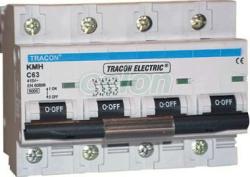 Tracon Electric Siguranţă automată pentru curenţi mari, 4 poli, curba C 63A, 6kA (463)
