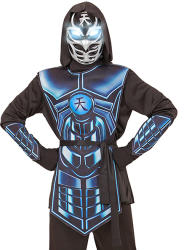 Widmann Cyber ninja jelmez, fekete-kék - 128 cm-es méret (07916)