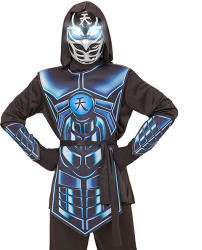 Widmann Cyber ninja jelmez, fekete-kék - 158 cm -es méret (07918)
