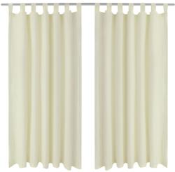 vidaXL Draperii micro-satin cu bride, 140 x 225 cm, crem, 2 buc (130357)