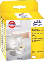 Avery Zweckform No. AS0722520 fehér színű 25 x 54 mm méretű, nyomtatható öntapadós tekercses címzés címke, permanens ragasztóval - kiszerelés: 500 címke / tekercs, 1 tekercs / doboz