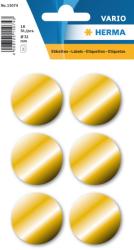  Herma No. 15074 arany színű, 32 mm átmérőjű öntapadó jelölő címke (jelölő pötty, jelölő pont) - 18 címke / csomag - 3 ív / csomag (Herma 15074)