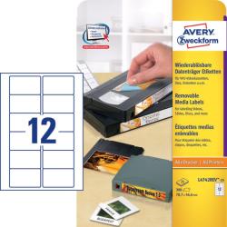  Avery Zweckform No. L4742REV-25 univerzális 78, 7 x 46, 6 mm méretű visszaszedhető, fehér öntapadó etikett címke A4-es íven - 300 címke / csomag - 25 ív / csomag (Avery L4742REV-25)