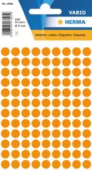  Herma No. 1844 neon narancssárga színű, 8 mm átmérőjű öntapadó jelölő címke (jelölő pötty, jelölő pont) - 540 címke / csomag - 5 ív / csomag (Herma 1844)