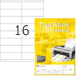 TopStick No. 8759 fehér színű 105 x 35 mm méretű, univerzálisan nyomtatható, öntapadós etikett címke, permanens ragasztóval A4-es íven - kiszerelés: 1600 címke / 100 ív