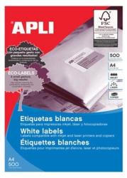 APLI No. 01797 fehér színű 105 x 148 mm méretű, univerzálisan nyomtatható, öntapadós etikett címke, permanens ragasztóval A4-es íven - kiszerelés: 2000 címke / 500 ív (LCA1797)