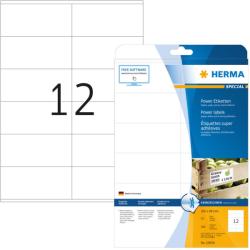 Herma No. 10908 fehér színű 105 x 48 mm méretű, univerzálisan nyomtatható, öntapadós etikett címke, 2-szer erősebben tapadó ragasztóval A4-es íven - kiszerelés: 300 címke / 25 ív