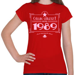 printfashion csillag-1989-pink - Női póló - Piros (553429)