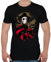 printfashion Freddy & Jason - Férfi póló - Fekete (557179)