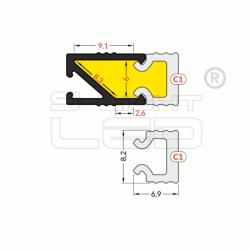 Topmet LED profil fedél "C1" HI8 klikk opál (H8060038)
