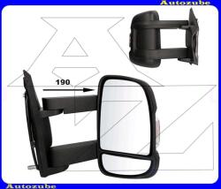 PEUGEOT BOXER 3 2014.06-2023.12 Visszapillantó tükör jobb "HOSSZÚ-karos" kívűlről állítható, domború tükörlappal, fekete borítással, irányjelzővel (kar: 190mm) FT9307013