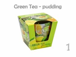  Illatgyertya pohárban Green tea 9cm 2féle típus