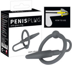 You2Toys Penisplug - szilikon makkgyűrű kúpos dilátorral (szürke) - sexshopcenter