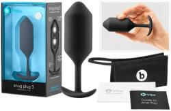 b-Vibe Snug Plug 3 - dupla golyós anál plug (180g) - fekete - sexshopcenter