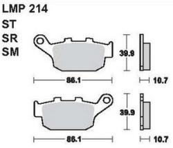 AP RACING fékbetét hátsó HONDA NX 650 Dominator 1993-1996 214 SR