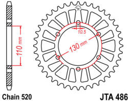 JT Sprockets 486.47 JTA hátsó lánckerék alumínium