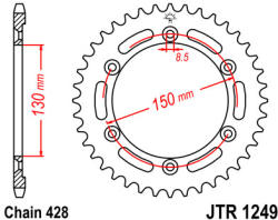 JT Sprockets 1249.51 JTR hátsó lánckerék acél
