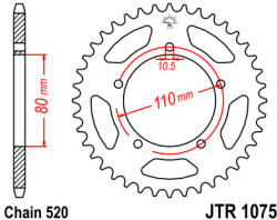 JT Sprockets 1075.39 JTR hátsó lánckerék acél