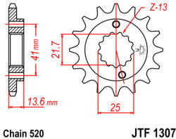 JT Sprockets 1307.14 JTF első lánckerék