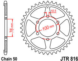 JT Sprockets 816.47 JTR hátsó lánckerék acél