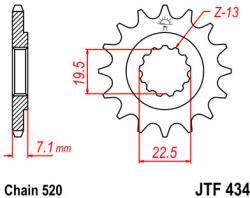 JT Sprockets 434.14 JTF első lánckerék