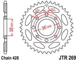 JT Sprockets 269.50 JTR hátsó lánckerék acél