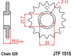 JT Sprockets 1515.15 JTF első lánckerék