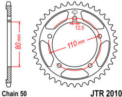 JT Sprockets 2010.44 JTR hátsó lánckerék acél