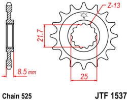 JT Sprockets 1537.17 JTF első lánckerék