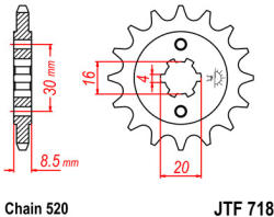 JT Sprockets 718.13 JTF első lánckerék