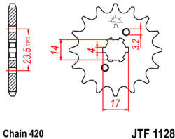 JT Sprockets 1129.14 JTF első lánckerék