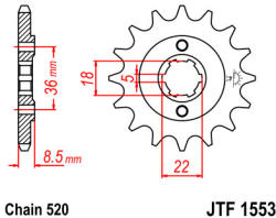 JT Sprockets 1553.15 JTF első lánckerék