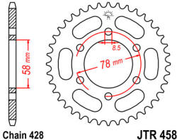 JT Sprockets 458.42 JTR hátsó lánckerék acél
