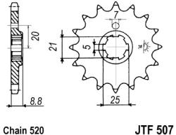 JT Sprockets 507.15 JTF első lánckerék