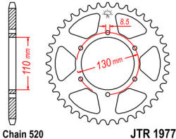 JT Sprockets 1977.45 JTR hátsó lánckerék acél