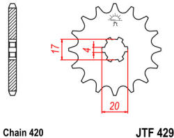 JT Sprockets 429.16 JTF első lánckerék
