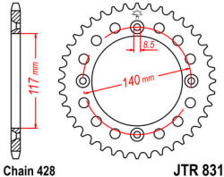 JT Sprockets 831.48 JTR hátsó lánckerék acél