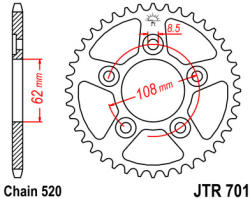 JT Sprockets 701.40 JTR hátsó lánckerék acél