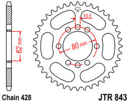 JT Sprockets 843.51 JTR hátsó lánckerék acél