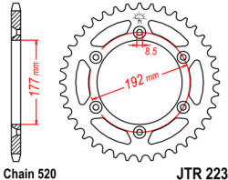 JT Sprockets 223.52 JTR hátsó lánckerék acél