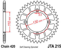 JT Sprockets 215.50 JTA hátsó lánckerék alumínium