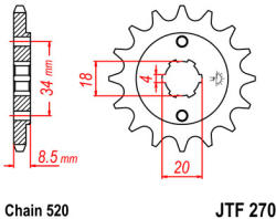 JT Sprockets 270.15 JTF első lánckerék