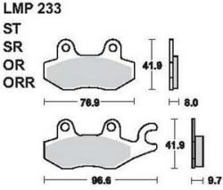 AP RACING fékbetét hátsó MZ 125 SM SX -2002 233 ST