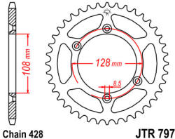 JT Sprockets 797.51 JTR hátsó lánckerék acél