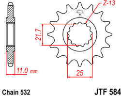 JT Sprockets 584.15 JTF első lánckerék