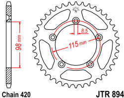 JT Sprockets 894.46 JTR hátsó lánckerék acél