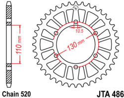 JT Sprockets 486.42 JTA hátsó lánckerék alumínium